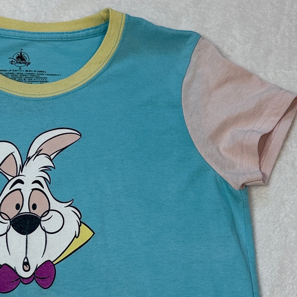 Disney Blue and Pink White Rabbit Tee - Picture 4 of 7